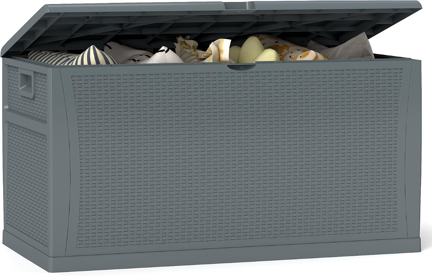Outdoor Furniture Ofo - กล่องเก็บของเรซิ่นขนาด 100 แกลลอน กันน้ำ สำหรับใช้งานกลางแจ้ง และเป็นโต๊ะข้างสำหรับเฟอร์นิเจอร์ลานบ้าน