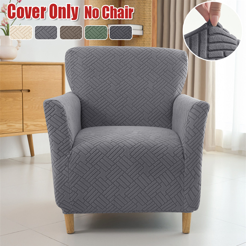 Outdoor Furniture Diy Plans - ผ้าคลุมโซฟาแบบยืด 1 ชิ้น ผ้าคลุมเก้าอี้เดี่ยวลายแจ็คการ์ด ผ้าคลุมเฟอร์นิเจอร์สีพื้น ป้องกันฝุ่น
