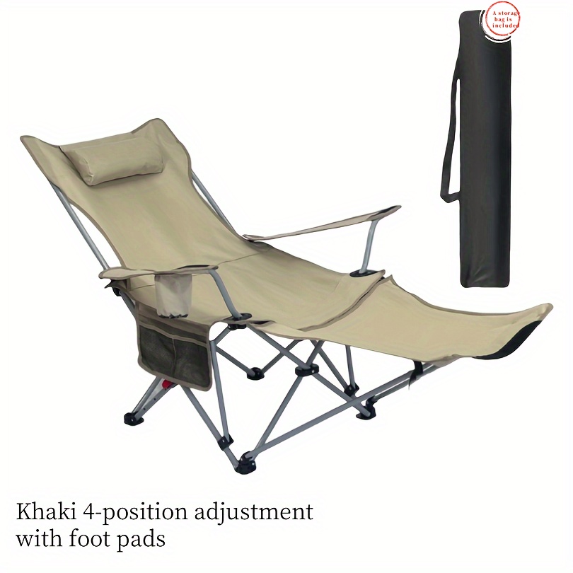 Outdoor Furniture Diy Plans - เก้าอี้พับพกพาสำหรับตั้งแคมป์ ปรับได้ 4 ระดับ โครงสแตนเลสตามหลักสรีรศาสตร์ เหมาะสำหรับงีบหลับในออฟฟิศและตกปลา