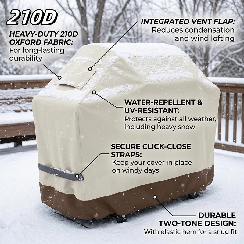 Outdoor Furniture Upholstery Near Me - 210D BBQ สีเบจ บาร์บีคิวกริลล์ ฝาครอบเตาแก๊สกลางแจ้ง ฝาครอบกันฝุ่น