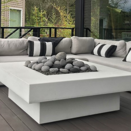 Outdoor Furniture Set With Fire Pit - ชุดโซฟากลางแจ้งพร้อมโต๊ะเตาไฟ เฟอร์นิเจอร์กลางแจ้งแบบกำหนดเอง เตาไฟสำหรับลานบ้าน/สระว่ายน้ำ ชาม/เตาไฟ