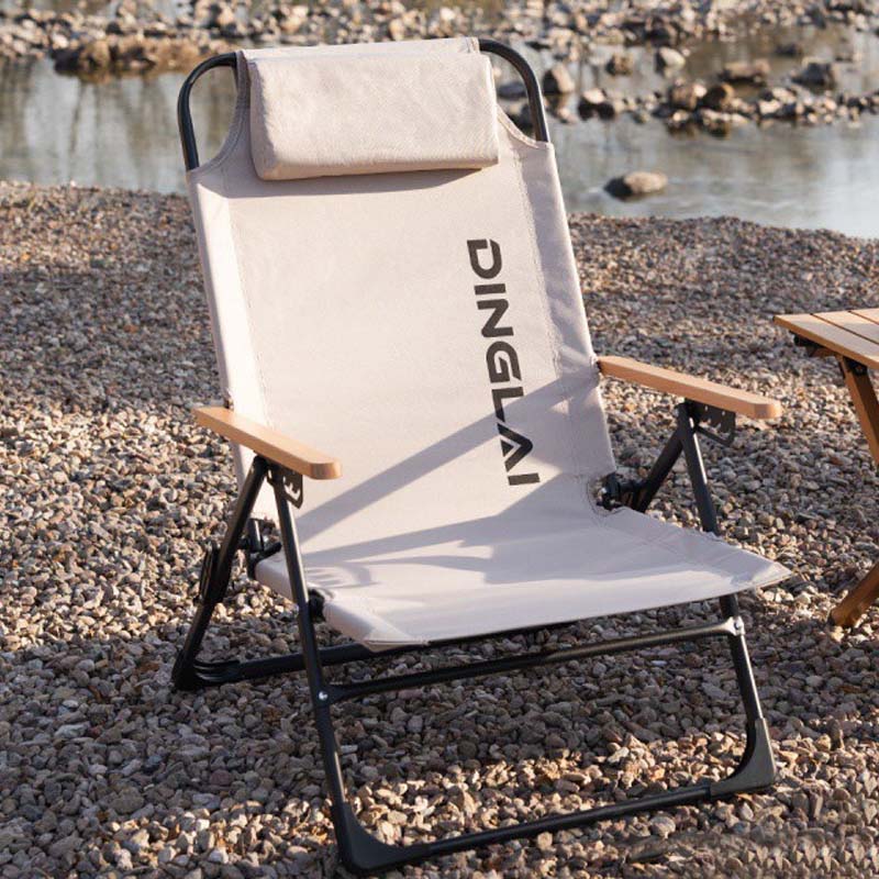 Outdoor Furniture Used - เก้าอี้พับกลางแจ้ง เก้าอี้พักผ่อนแบบพกพาสำหรับตั้งแคมป์ ปรับมุมได้ พร้อมหมอนถอดได้ พนักพิงสูง เก้าอี้ตกปลา