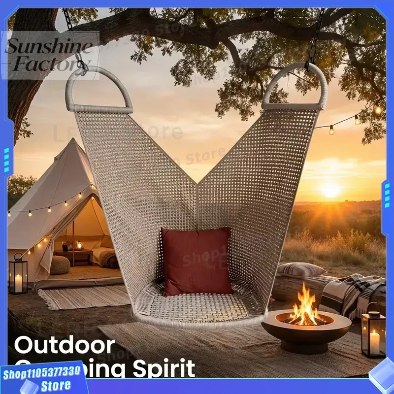 Outdoor Furniture Quick Dry - เก้าอี้ไข่แบบพกพา โปร่งใส สไตล์เมดิเตอร์เรเนียน ทำจากโพลีเอสเตอร์ พร้อมเบาะกันน้ำ แห้งเร็ว