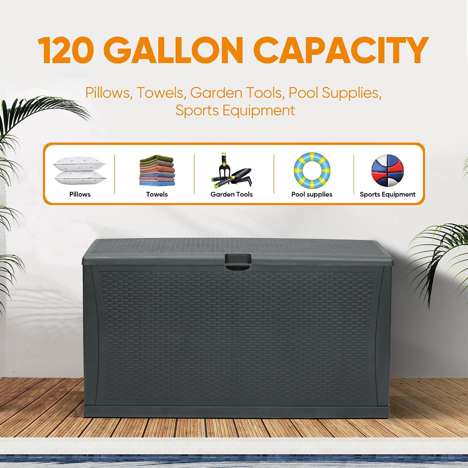 กล่องเก็บของเรซิ่นขนาด 100 แกล - Outdoor Furniture Ofo บทวิจารณ์และราคา