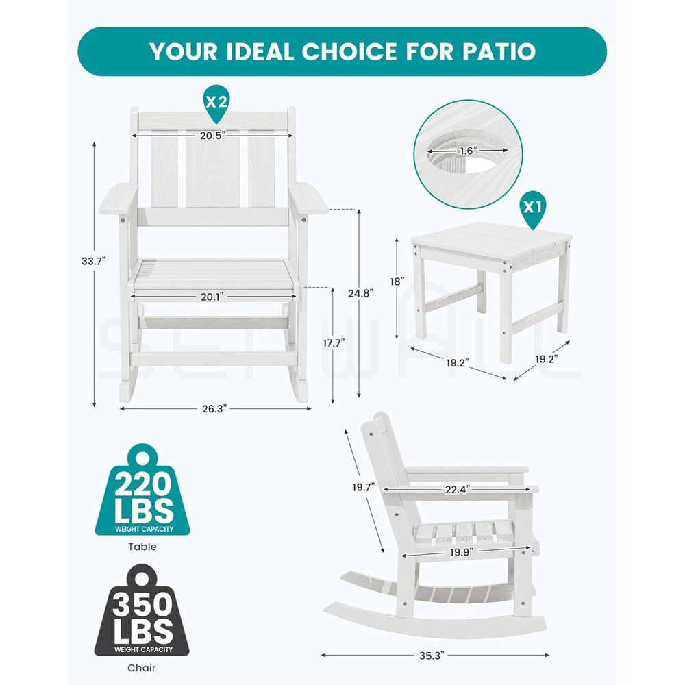 ชุดเก้าอี้โยกกลางแจ้ง 2 ตัวพร้ - Outdoor Furniture Ofo บทวิจารณ์และราคา