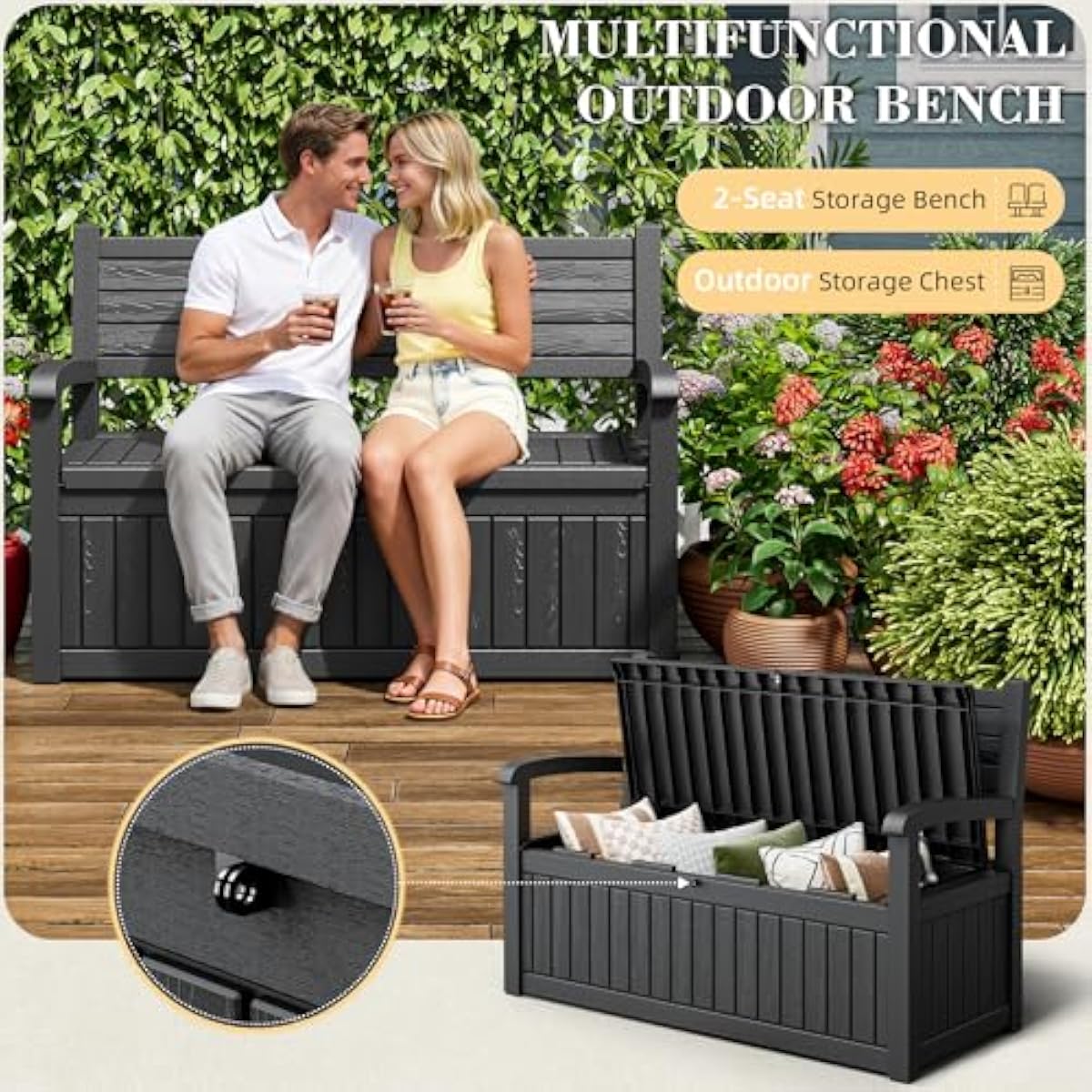 กล่องเก็บของกลางแจ้งขนาด 80 แก - Outdoor Furniture Cushions บทวิจารณ์และราคา