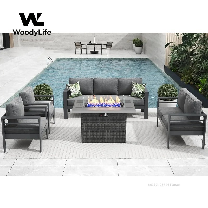 ชุดเฟอร์นิเจอร์ลานบ้านอลูมิเนี - Outdoor Furniture Set With Fire Pit บทวิจารณ์และราคา