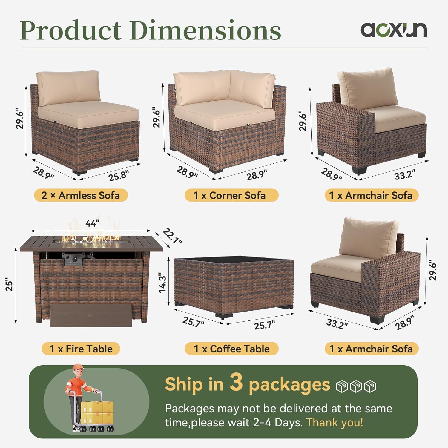 ชุดเฟอร์นิเจอร์ลานบ้าน 7 ชิ้น  - Outdoor Furniture Set With Fire Pit บทวิจารณ์และราคา