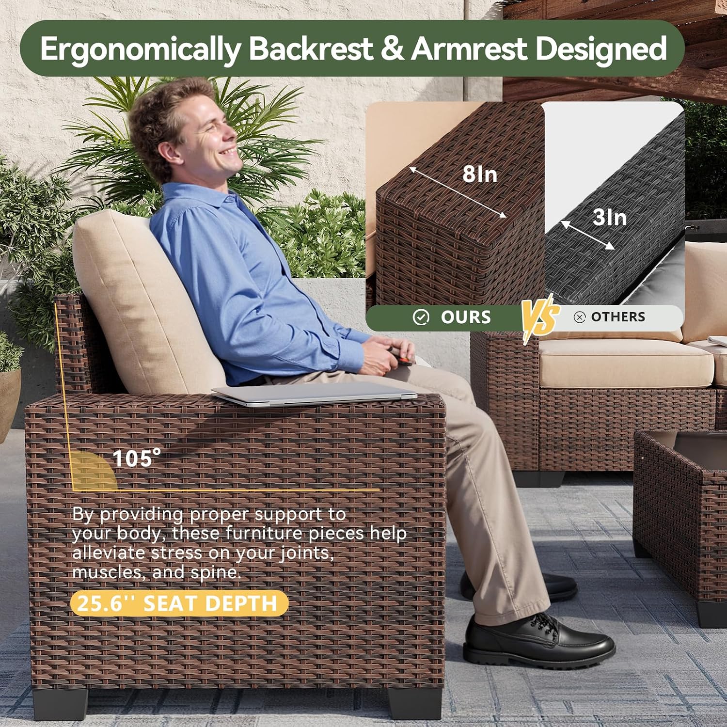 ชุดเฟอร์นิเจอร์ลานบ้าน 7 ชิ้น  - Outdoor Furniture Set With Fire Pit บทวิจารณ์และราคา