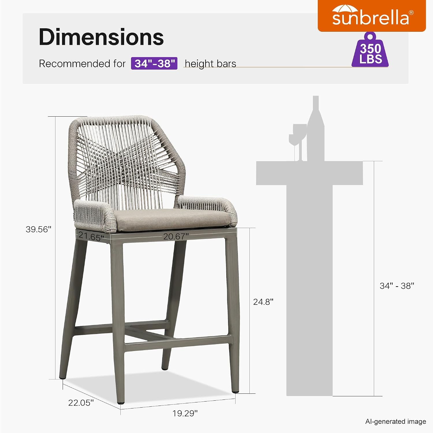 เก้าอี้บาร์สีเทาอมน้ำตาล 2 ตัว - Outdoor Furniture Quick Dry บทวิจารณ์และราคา