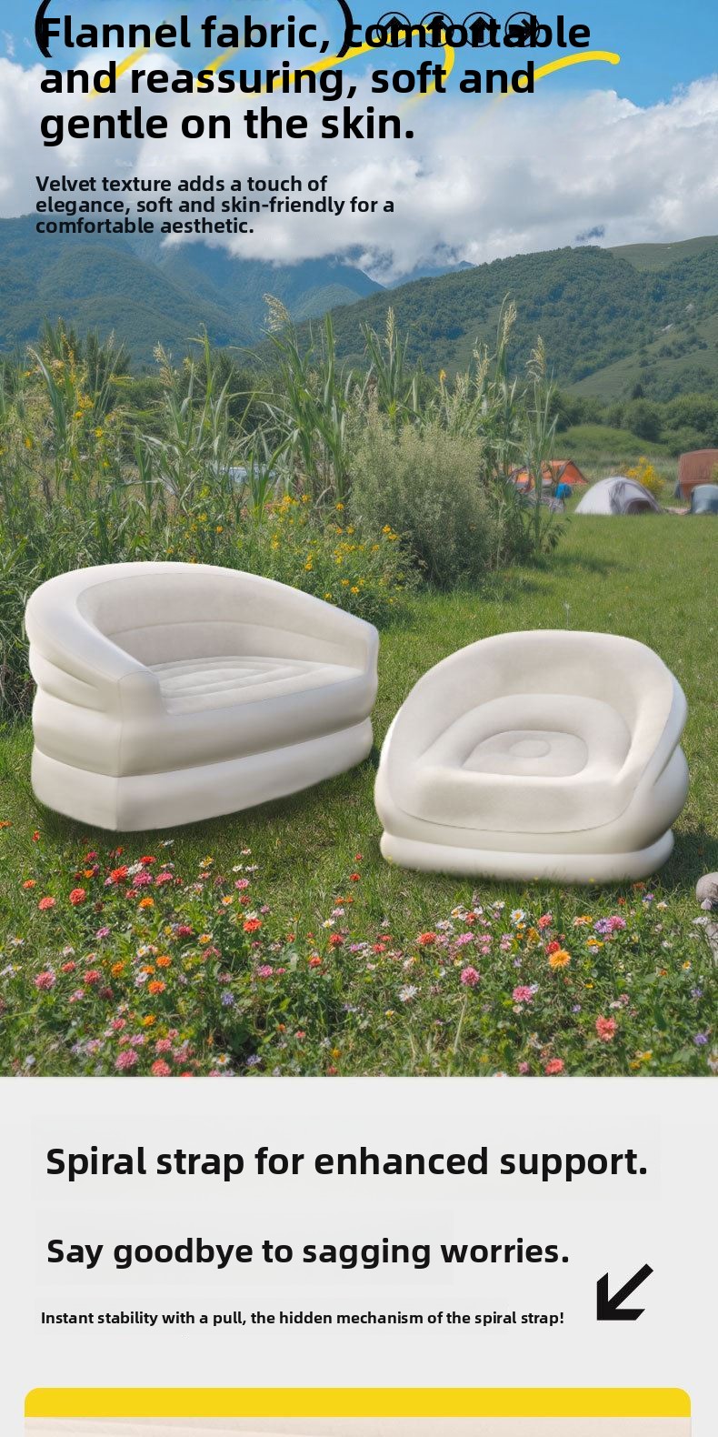 โซฟาพับได้แบบพกพาสำหรับเทศกาลด - Outdoor Furniture Designer บทวิจารณ์และราคา