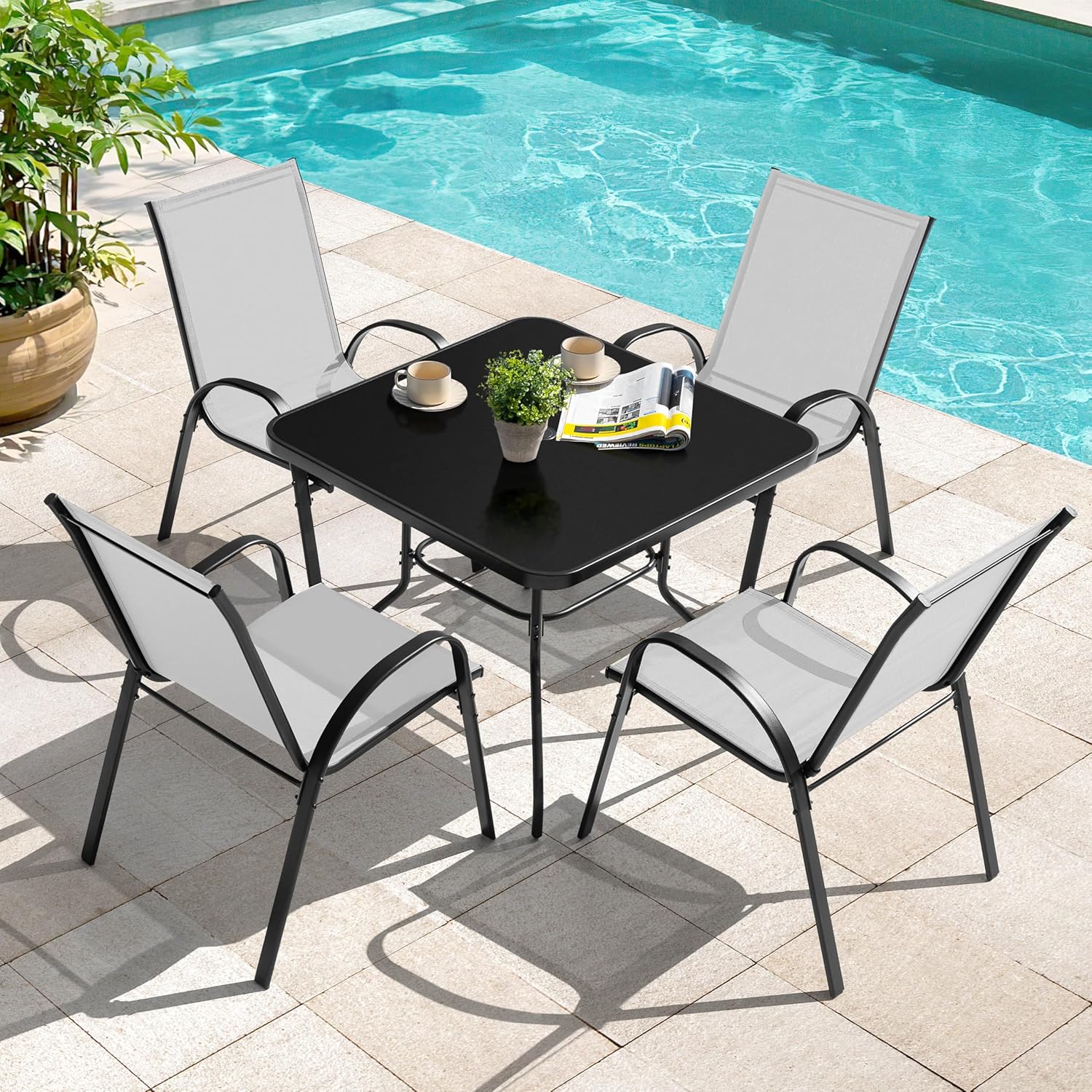 ชุดโต๊ะรับประทานอาหารกลางแจ้ง  - Outdoor Furniture Ofo บทวิจารณ์และราคา