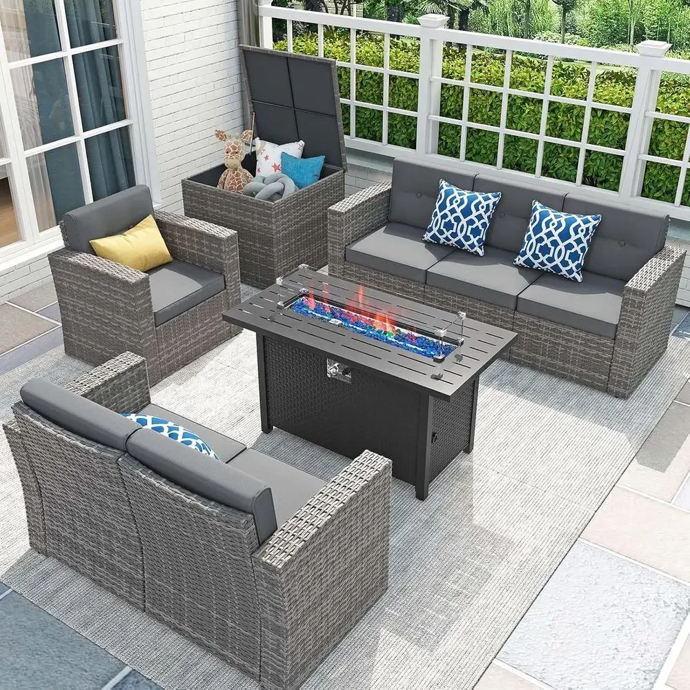 ชุดเฟอร์นิเจอร์ลานบ้าน 8 ชิ้น  - Outdoor Furniture Set With Fire Pit บทวิจารณ์และราคา