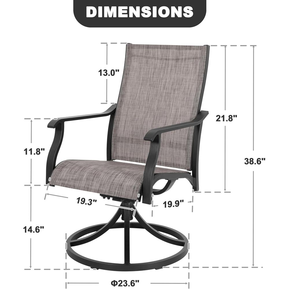 ชุดเก้าอี้สนามแบบหมุนได้ 2 ตัว - Outdoor Furniture Ofo บทวิจารณ์และราคา