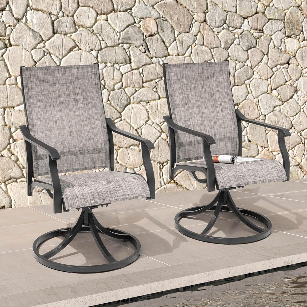 ชุดเก้าอี้สนามแบบหมุนได้ 2 ตัว - Outdoor Furniture Ofo บทวิจารณ์และราคา