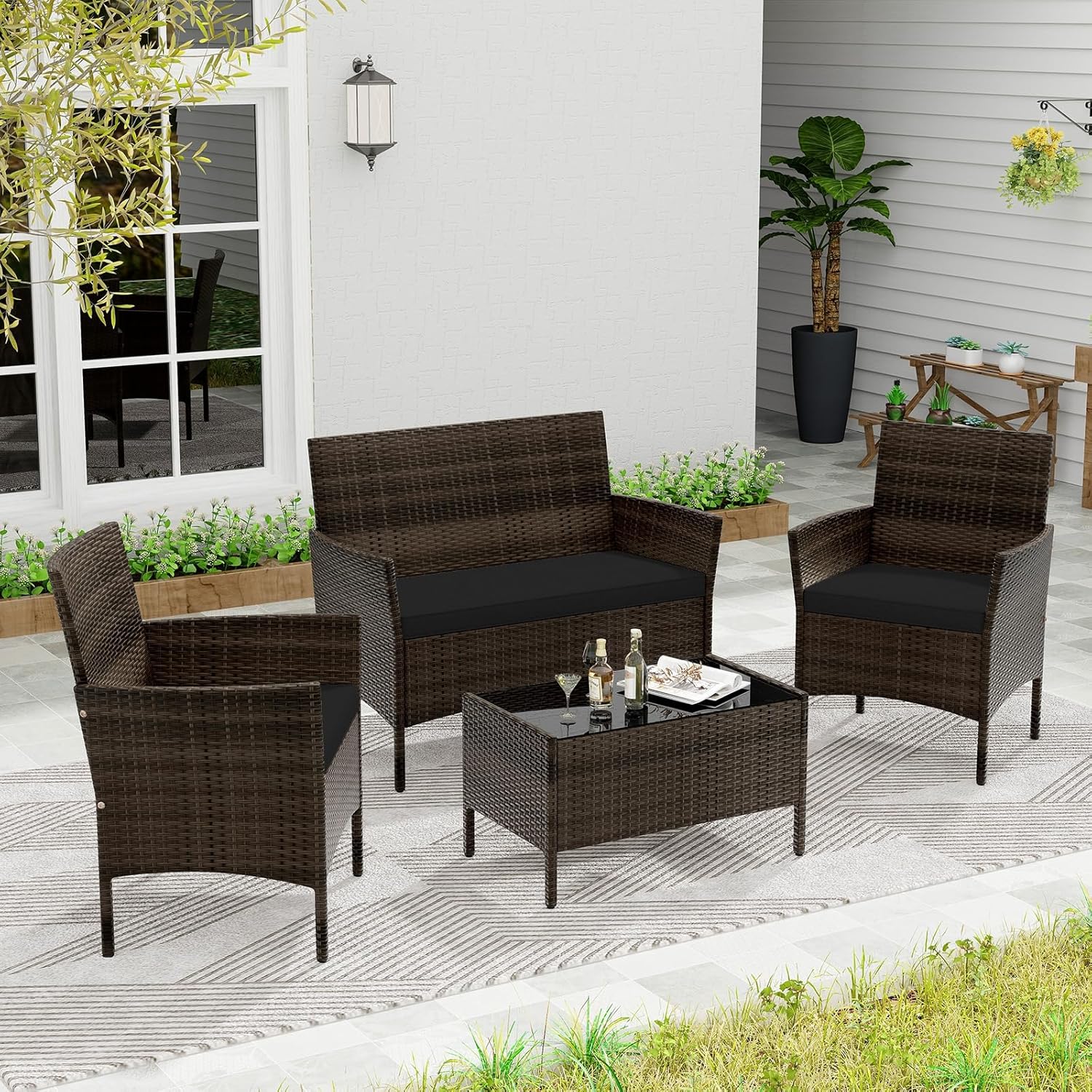 ชุดเฟอร์นิเจอร์ลานบ้าน 4 ชิ้น, - Outdoor Furniture Ofo บทวิจารณ์และราคา