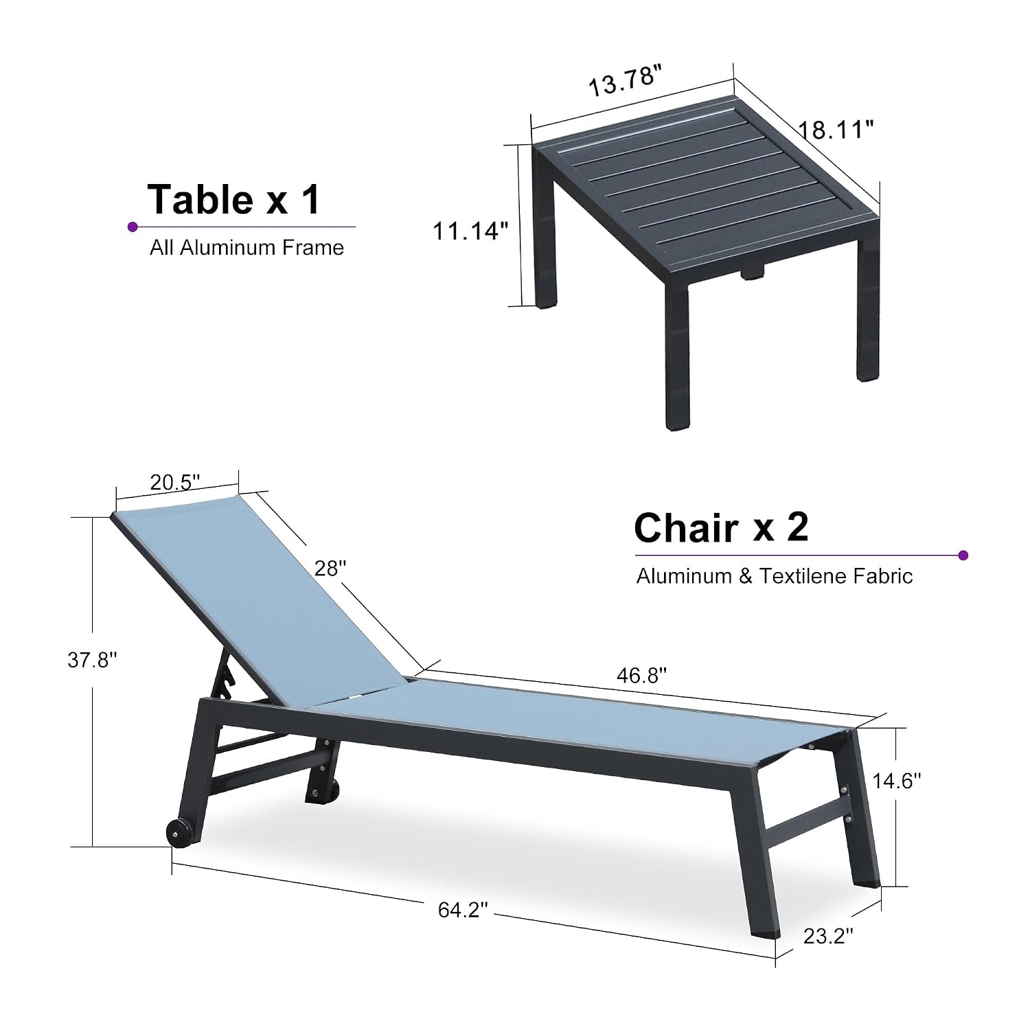 ชุดเก้าอี้พักผ่อนผ้าเท็กซ์ทีลี - Outdoor Furniture Quick Dry บทวิจารณ์และราคา